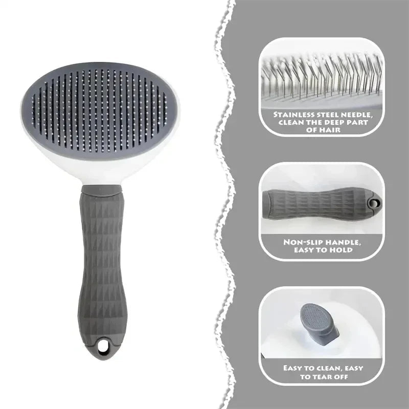 Brushie™ Self-Cleaning Pet Brush – Groom in Seconds!