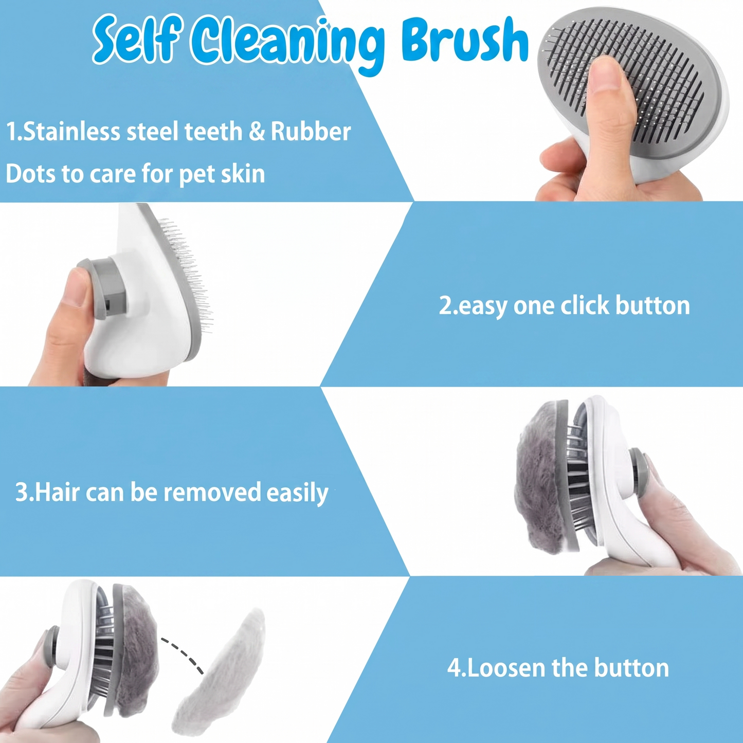 Brushie™ Self-Cleaning Pet Brush – Groom in Seconds!