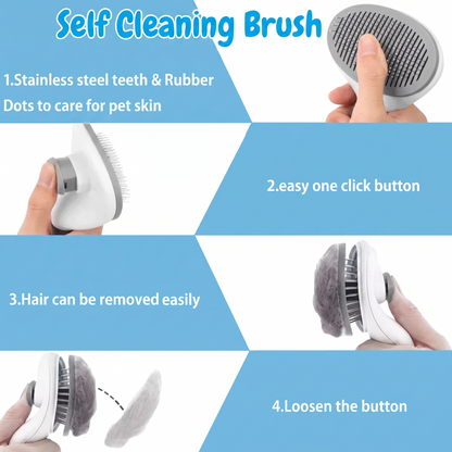 Brushie™ Self-Cleaning Pet Brush – Groom in Seconds!